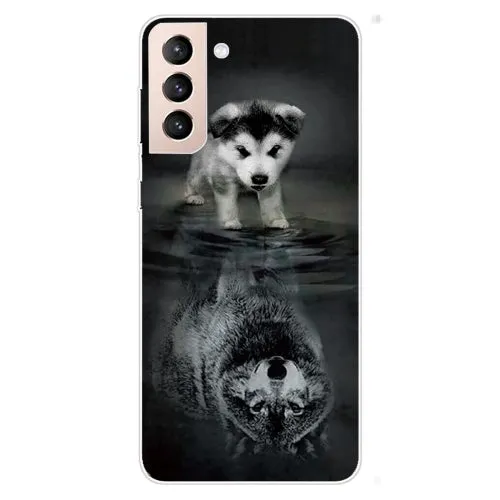 For Samsung Galaxy S22 5G Colored Drawing Pattern High Transparent TPU Phone Protective Case(Oil