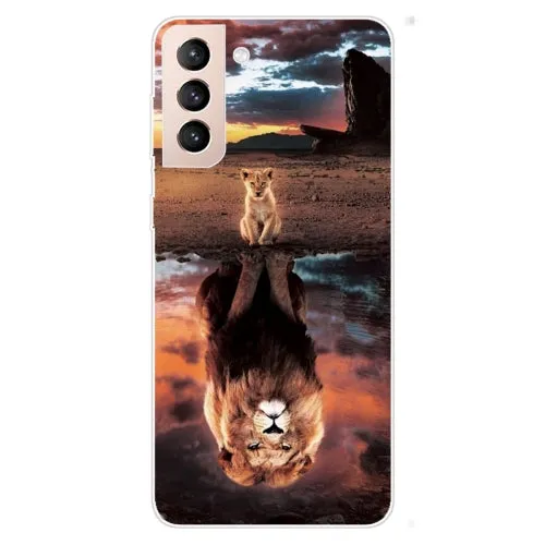 For Samsung Galaxy S22 5G Colored Drawing Pattern High Transparent TPU Phone Protective Case(Oil