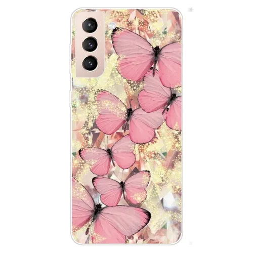 For Samsung Galaxy S22 5G Colored Drawing Pattern High Transparent TPU Phone Protective Case(Oil