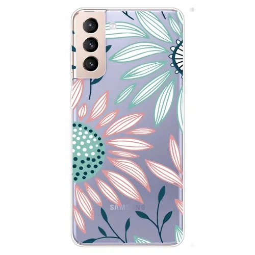For Samsung Galaxy S22 5G Coloured Drawing Pattern Highly Transparent TPU Phone Protective