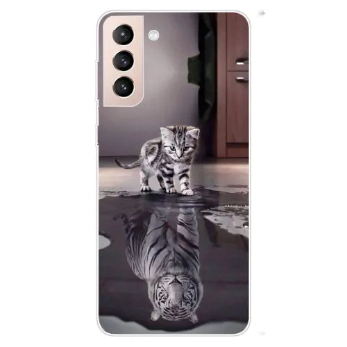 For Samsung Galaxy S22 5G Coloured Drawing Pattern Highly Transparent TPU Phone Protective
