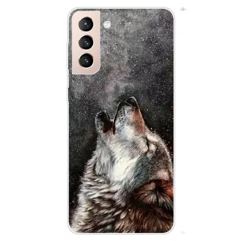 For Samsung Galaxy S22 5G Shockproof Painted Transparent TPU Phone Protective