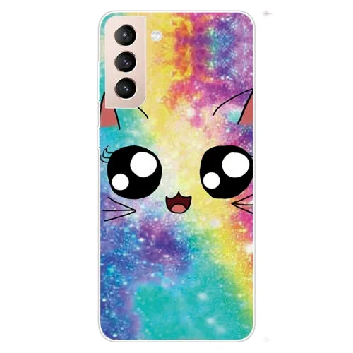 For Samsung Galaxy S22 5G Shockproof Painted Transparent TPU Phone Protective