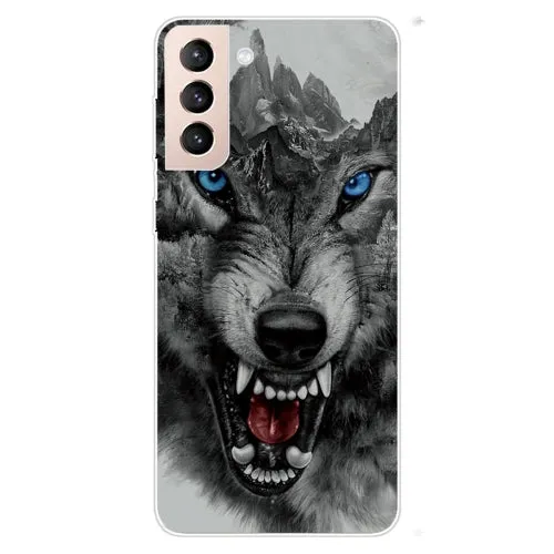 For Samsung Galaxy S22 5G Shockproof Painted Transparent TPU Phone Protective