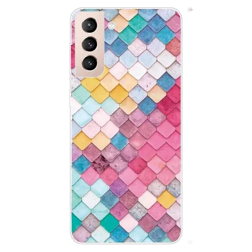 For Samsung Galaxy S22 5G Shockproof Painted Transparent TPU Phone Protective