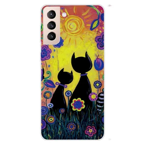 For Samsung Galaxy S22 5G Shockproof Painted Transparent TPU Phone Protective