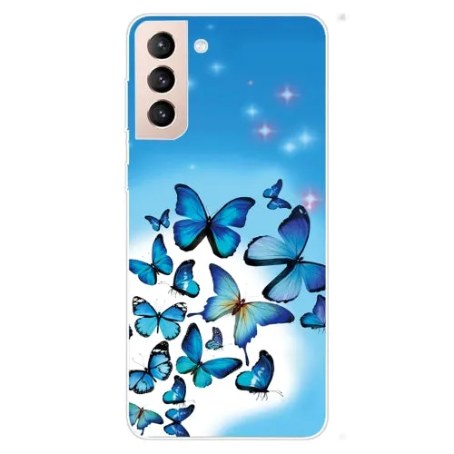 For Samsung Galaxy S22 5G Shockproof Painted Transparent TPU Phone Protective