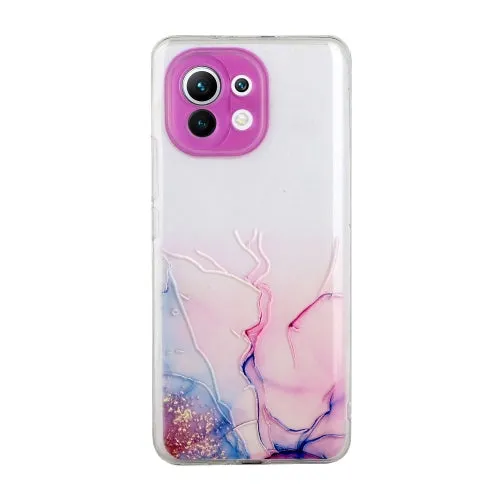 For Xiaomi Mi 11 Hollow Marble Pattern TPU Precise Hole Protective