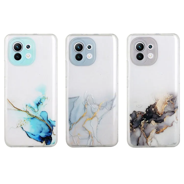 For Xiaomi Mi 11 Hollow Marble Pattern TPU Precise Hole Protective