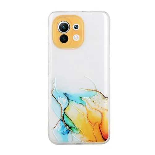 For Xiaomi Mi 11 Hollow Marble Pattern TPU Precise Hole Protective