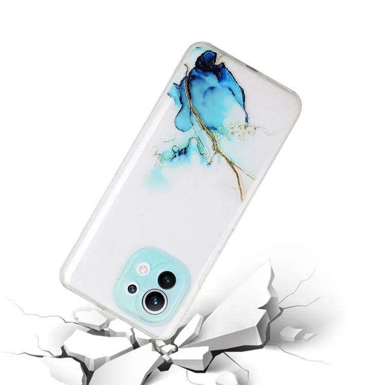 For Xiaomi Mi 11 Hollow Marble Pattern TPU Precise Hole Protective