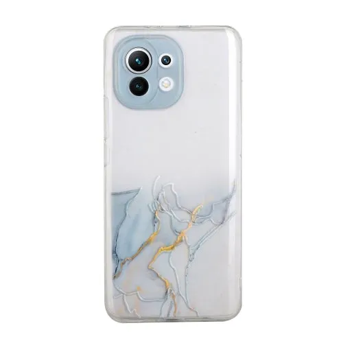 For Xiaomi Mi 11 Hollow Marble Pattern TPU Precise Hole Protective