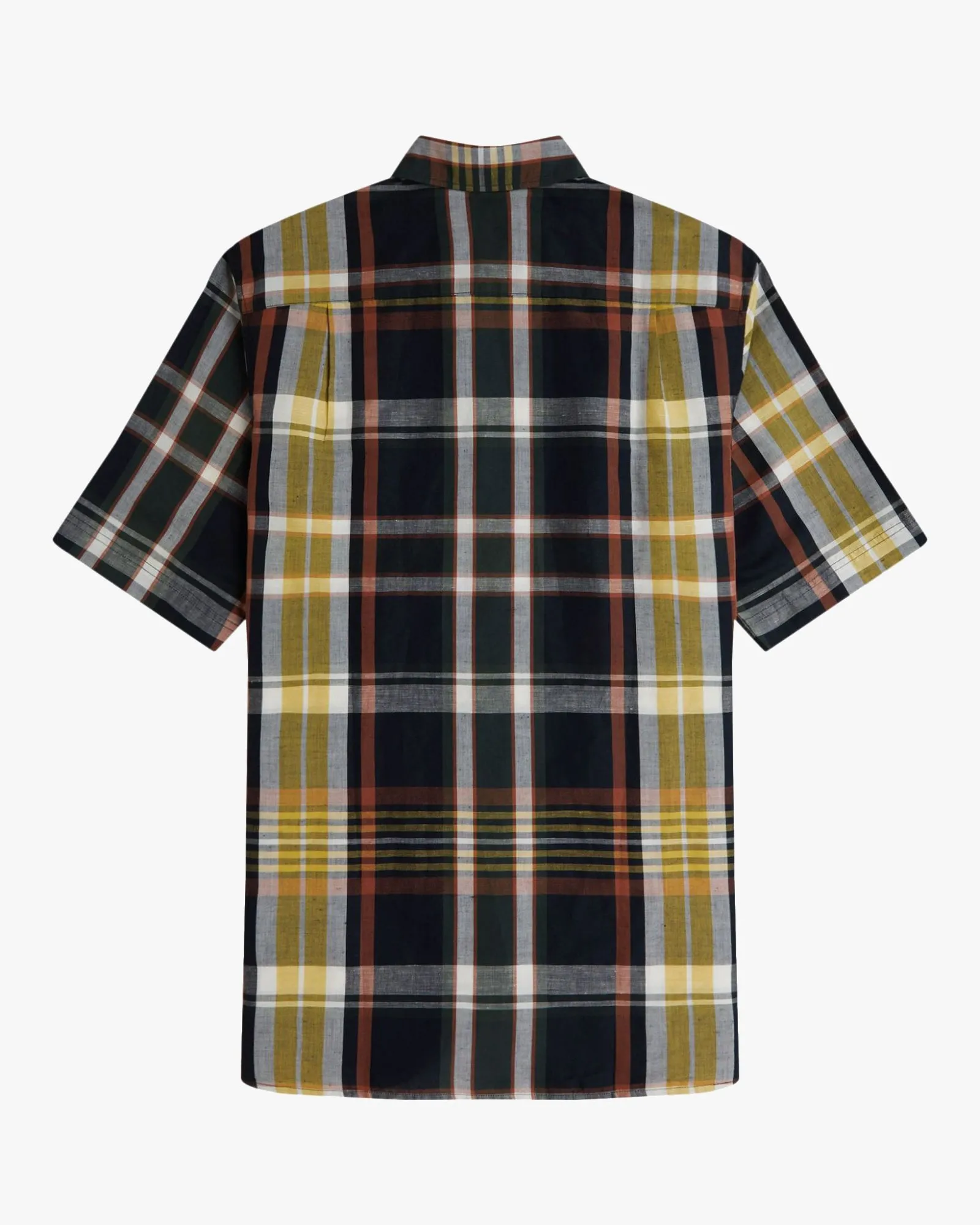 Fred Perry Madras Check S/S Shirt - Navy