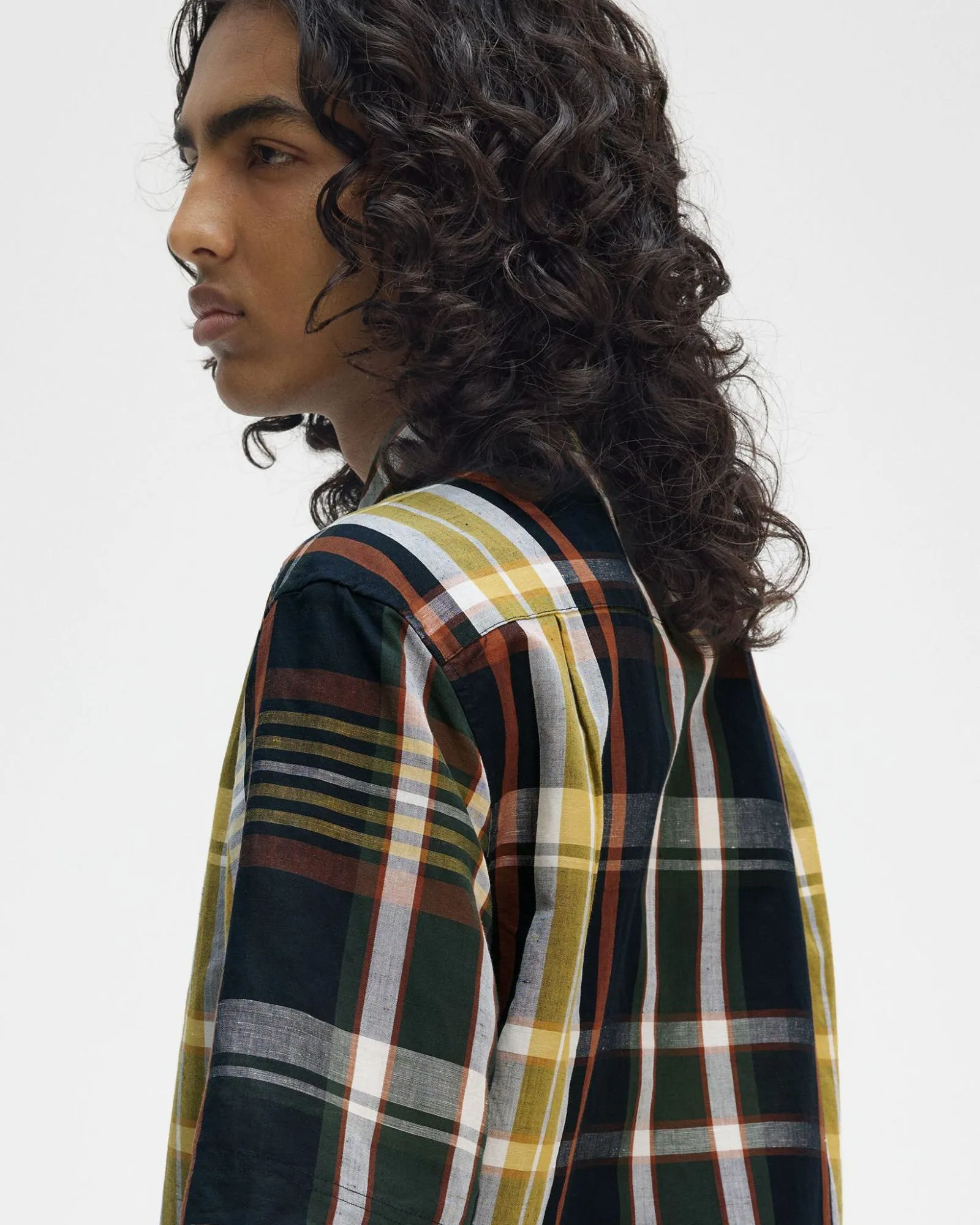 Fred Perry Madras Check S/S Shirt - Navy