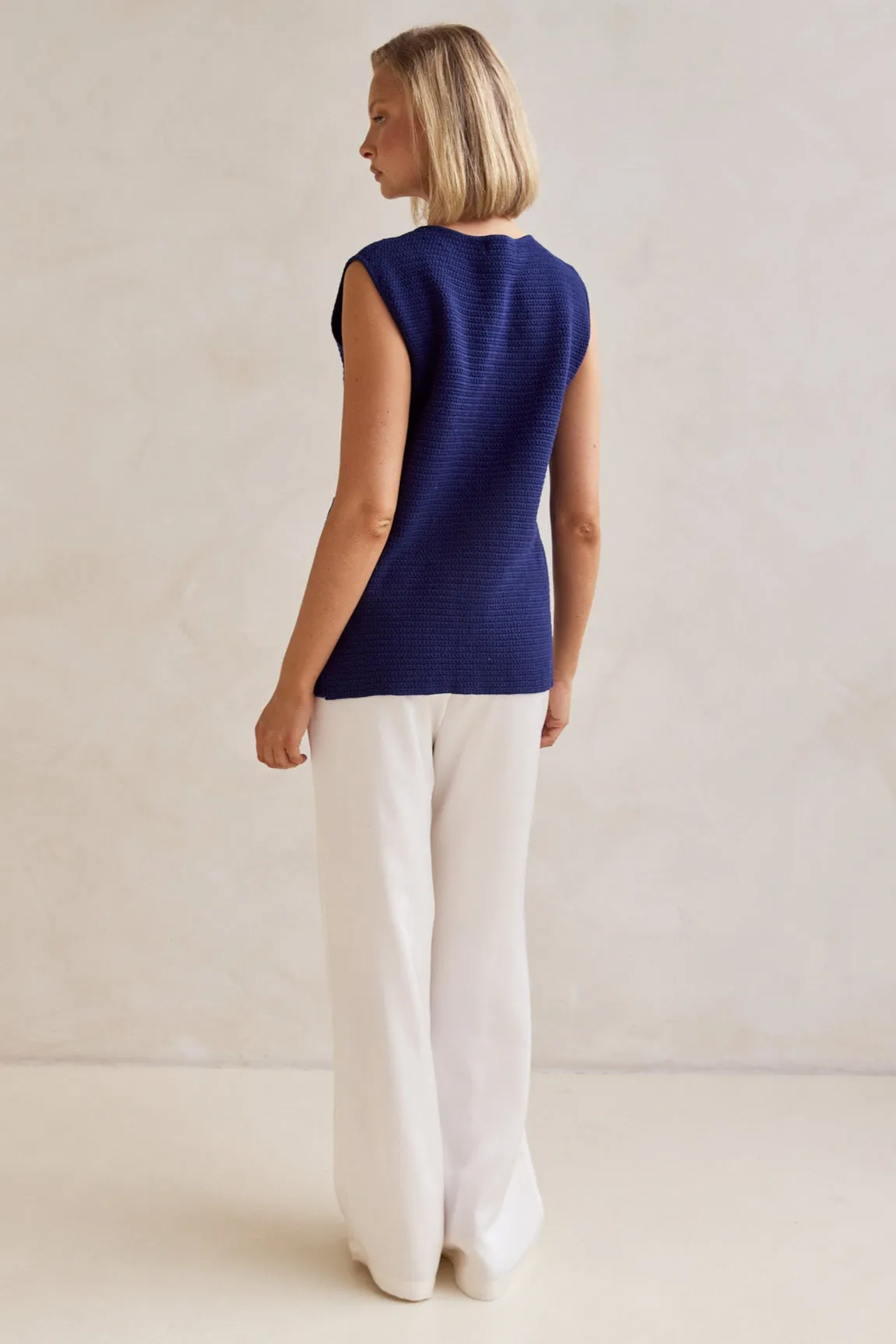 Freja Knit Vest (Navy)