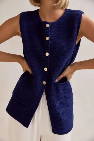 Freja Knit Vest (Navy)