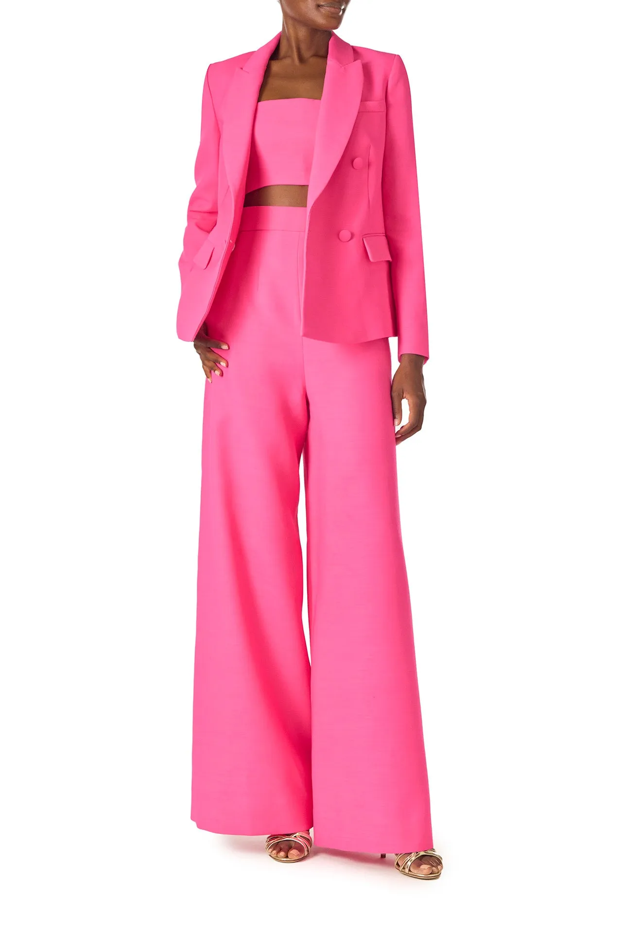 Hibiscus Double-Breasted Tuxedo Jacket