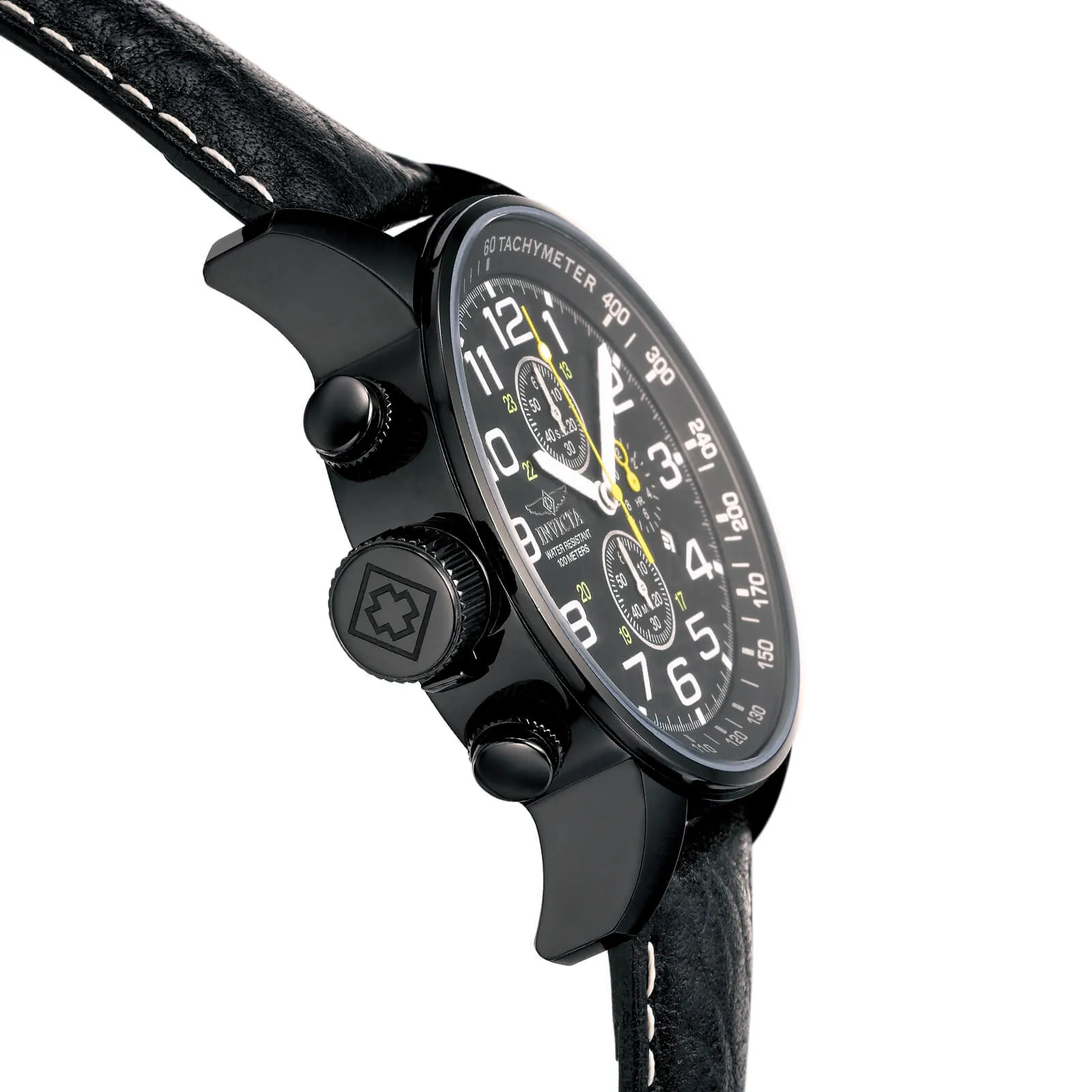 Invicta Men's Chronograph Leather Strap Watch - S1 Rally Lefty Black Dial | 3332