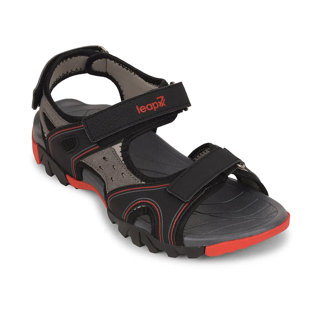 Leap7x Black Sporty Casual Sandal For Men ALBANIA-2 By Liberty