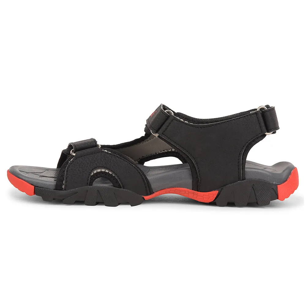 Leap7x Black Sporty Casual Sandal For Men ALBANIA-2 By Liberty