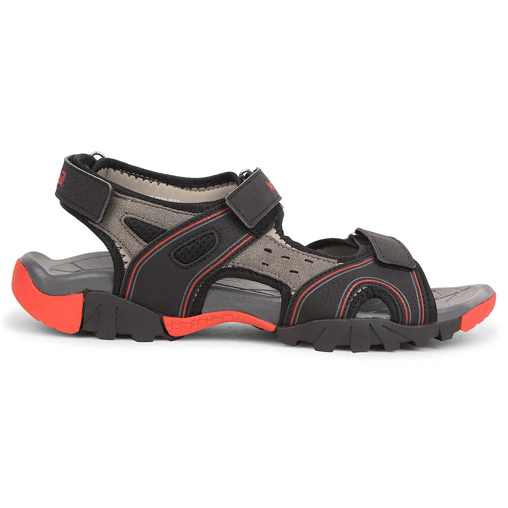 Leap7x Black Sporty Casual Sandal For Men ALBANIA-2 By Liberty