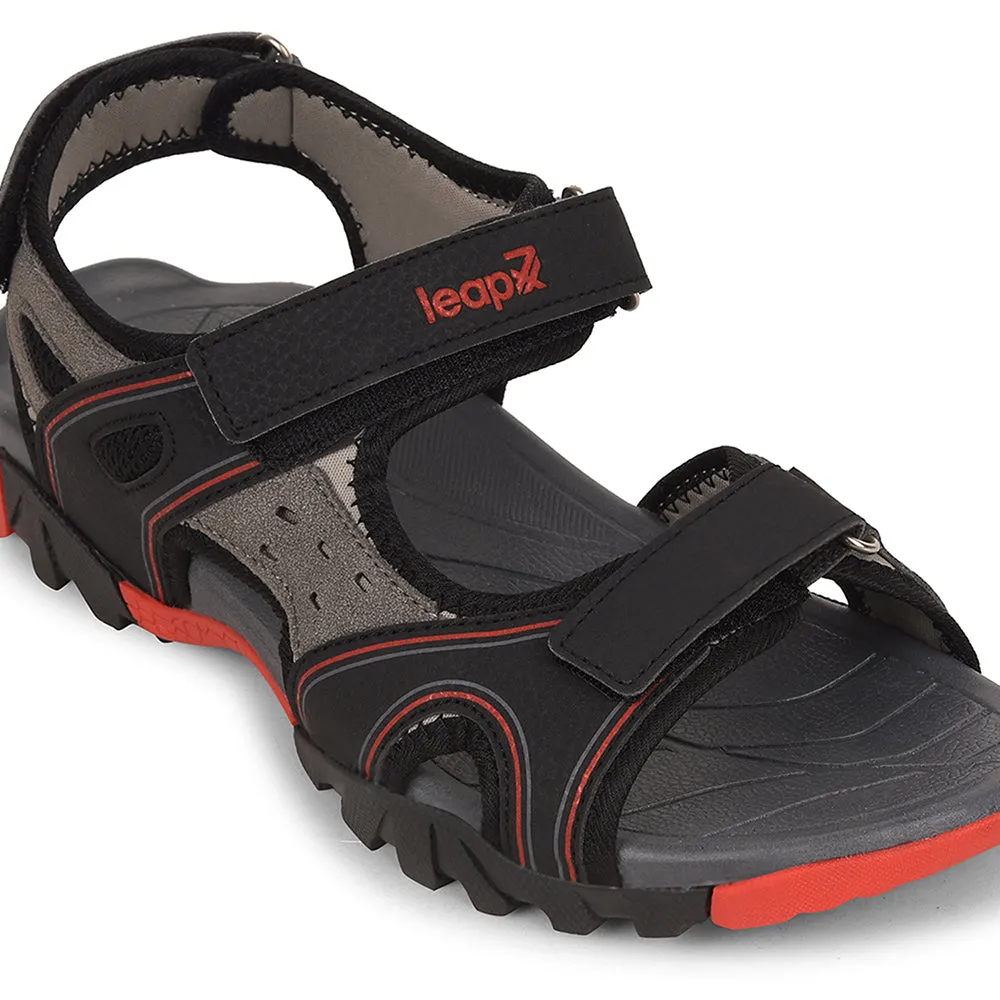 Leap7x Black Sporty Casual Sandal For Men ALBANIA-2 By Liberty