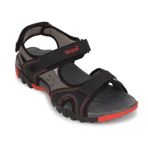Leap7x Black Sporty Casual Sandal For Men ALBANIA-2 By Liberty
