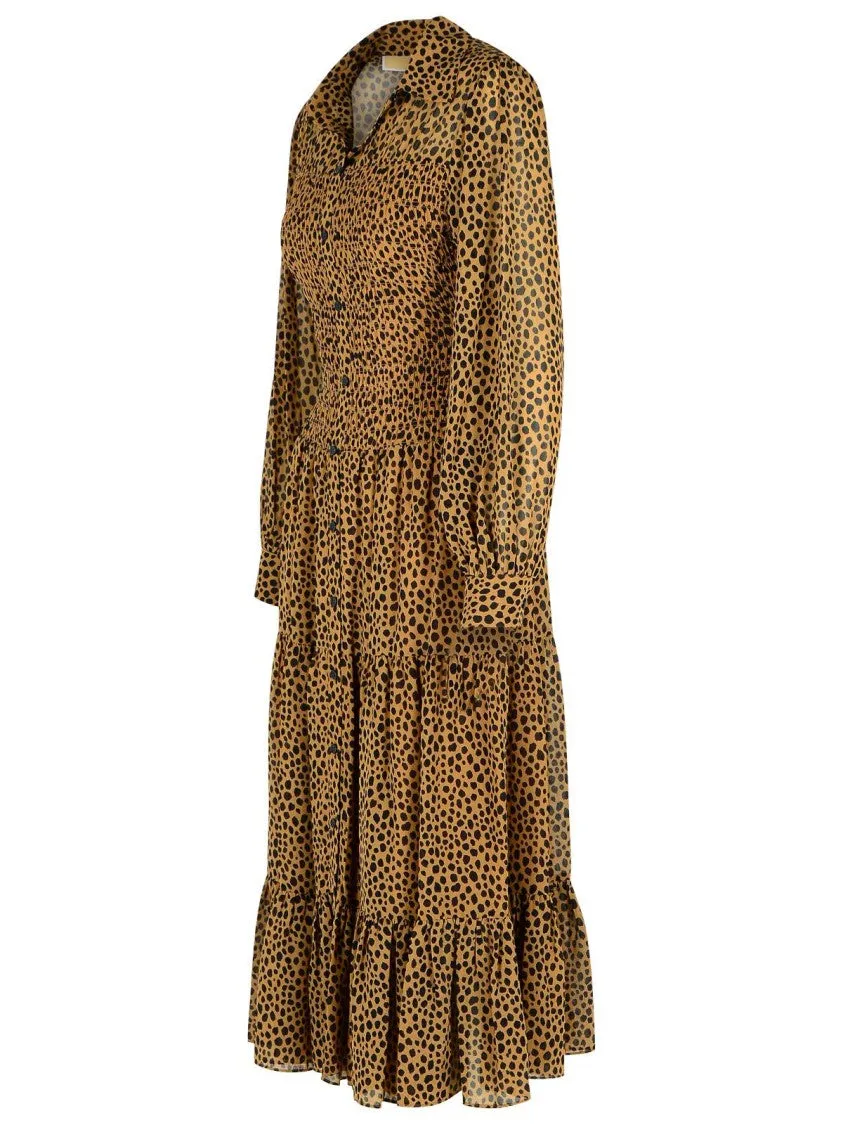 'Leopardato' Brown Polyester Dress