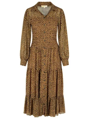 'Leopardato' Brown Polyester Dress