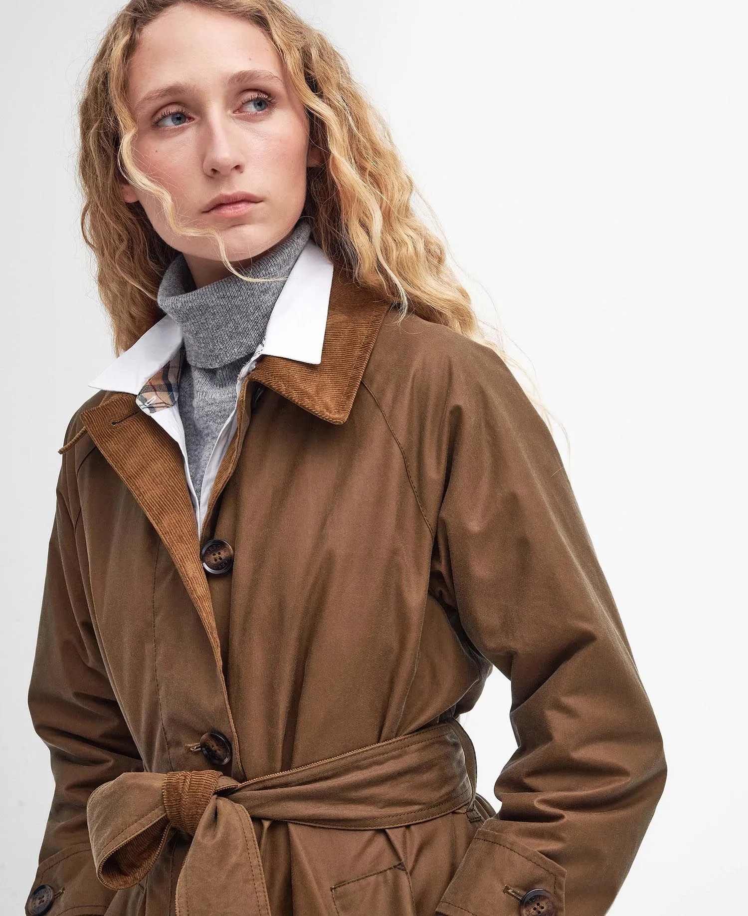 Marianne Waxed Trench Coat Sand/Ancient Loden Tartan