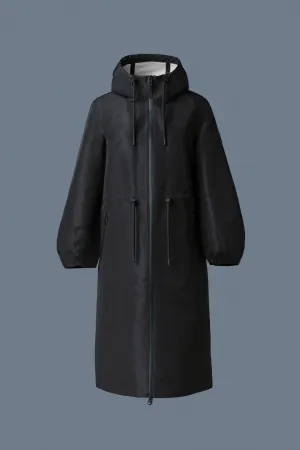 MEKELLE-Z Long Recycled Technical Rain Coat Black-Trench