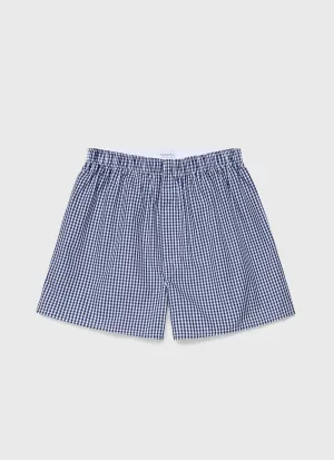 Men's Classic Boxer Shorts in Navy Gingham