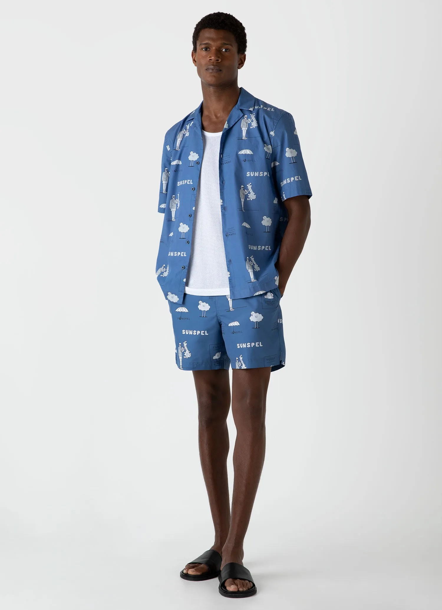 Men's Matt Blease Camp Collar Shirt in Today's Forecast Print