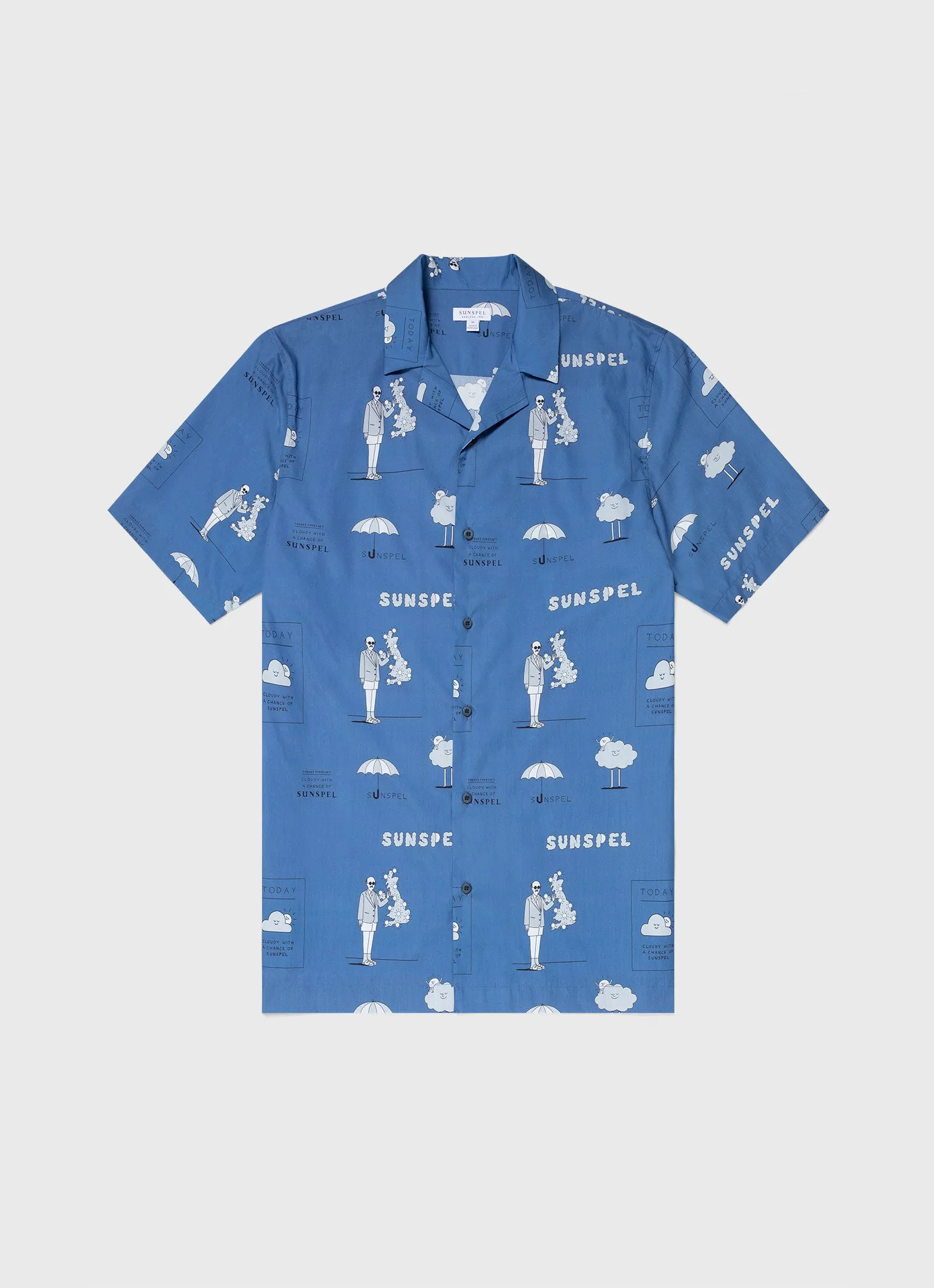 Men's Matt Blease Camp Collar Shirt in Today's Forecast Print
