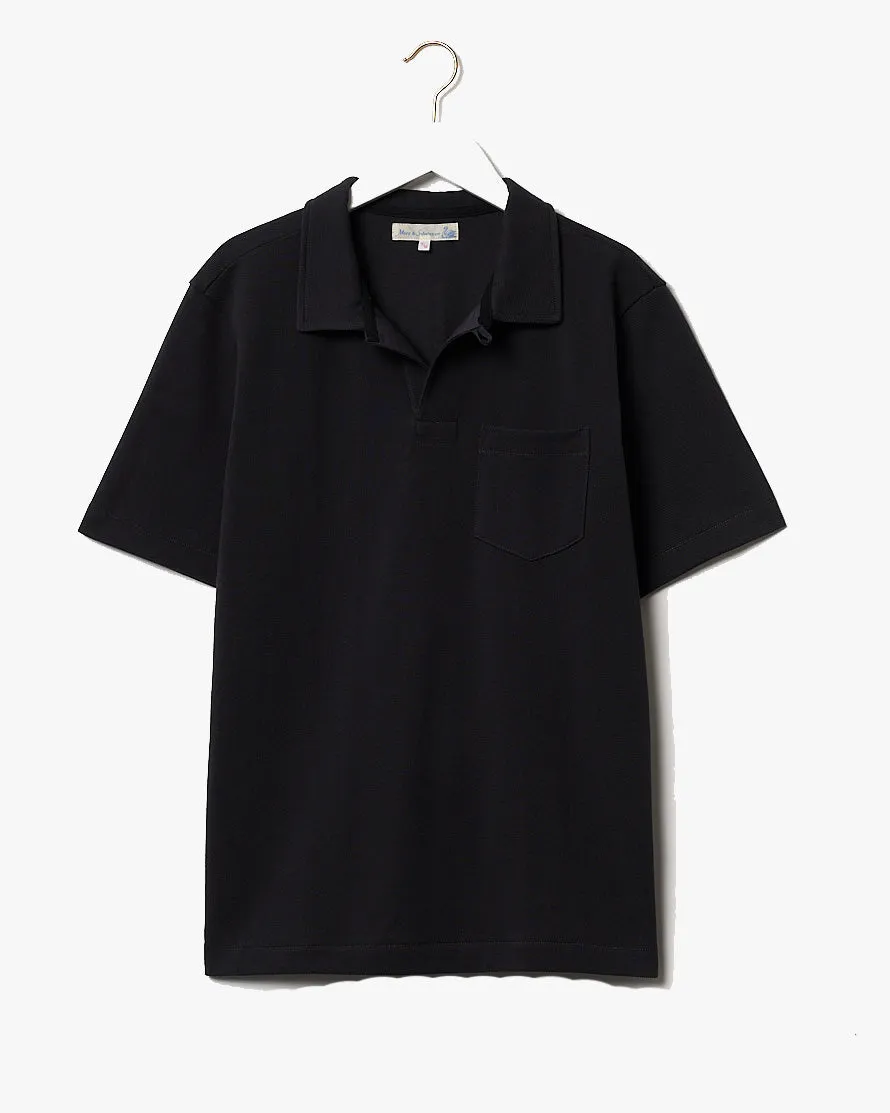 Merz b. Schwanen Good Originals 2PKPL 7.2oz Relaxed Pocket Pique Polo Shirt - Charcoal