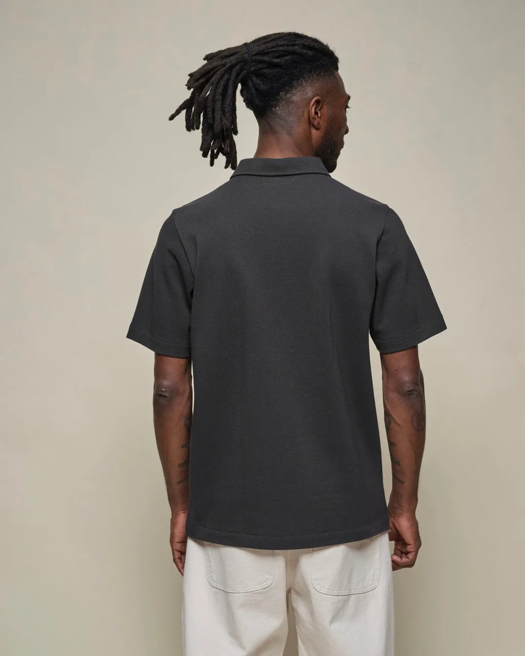 Merz b. Schwanen Good Originals 2PKPL 7.2oz Relaxed Pocket Pique Polo Shirt - Charcoal