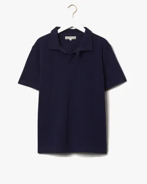 Merz b. Schwanen Good Originals 2PKPL 7.2oz Relaxed Pocket Pique Polo Shirt - Ink