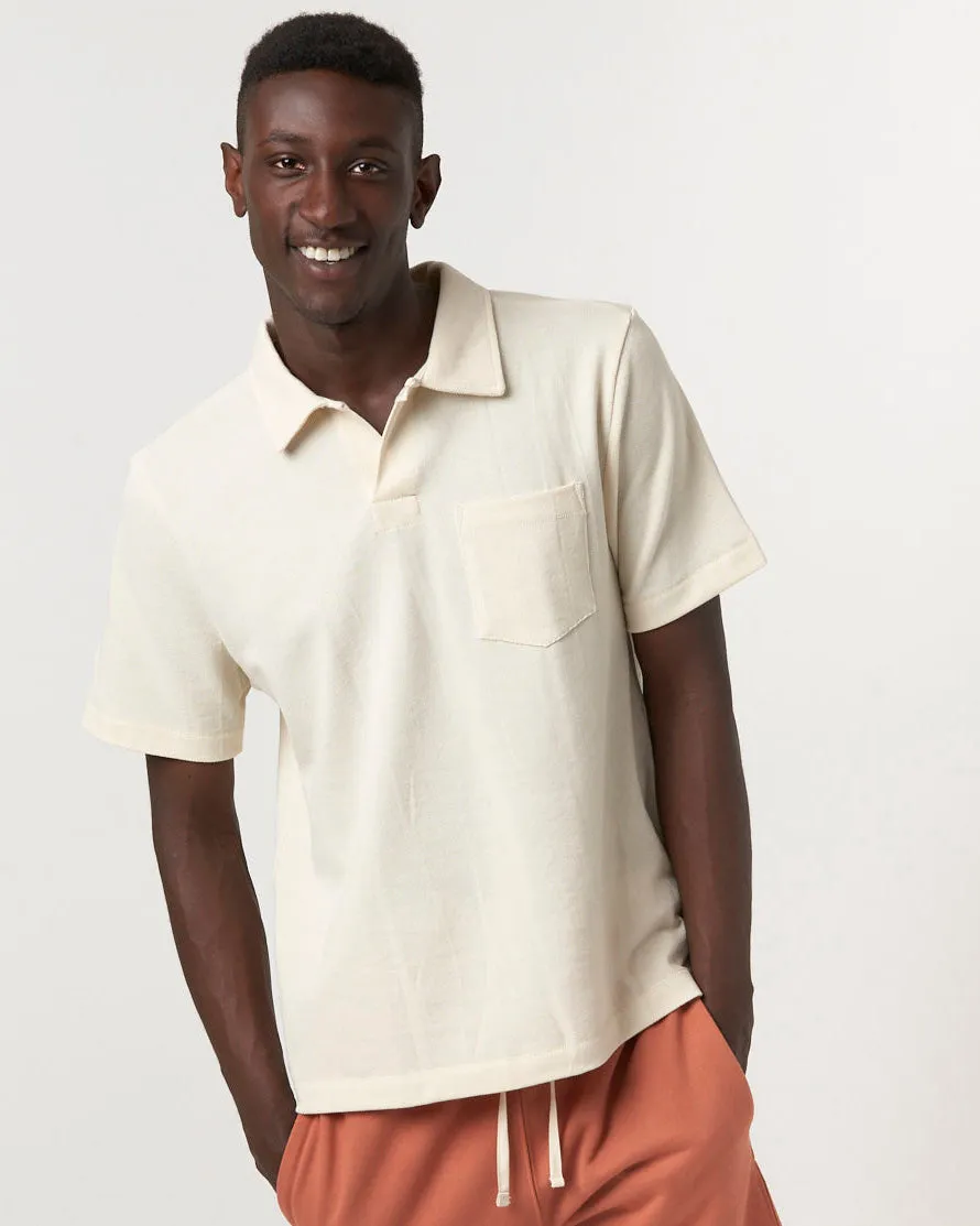 Merz b. Schwanen Good Originals 2PKPL 7.2oz Relaxed Pocket Pique Polo Shirt - Nature
