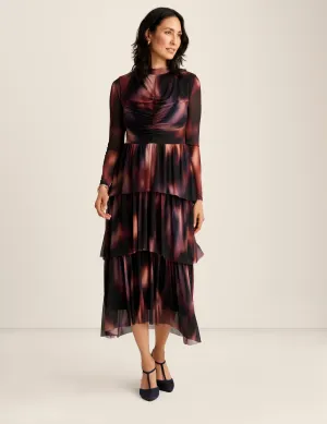 Mock Neck Tiered Dress - Sale