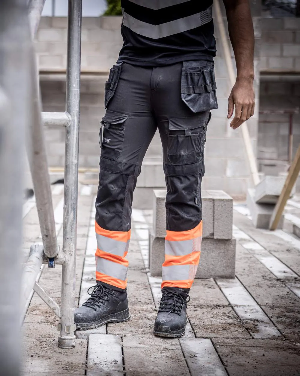 Regatta Mens Hi-Vis X-Pro Stretch Holster Trousers Class 1