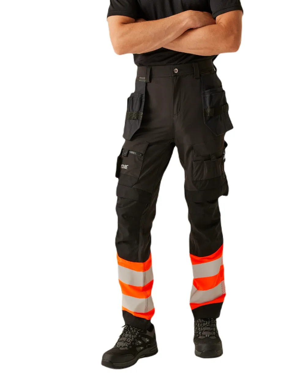 Regatta Mens Hi-Vis X-Pro Stretch Holster Trousers Class 1