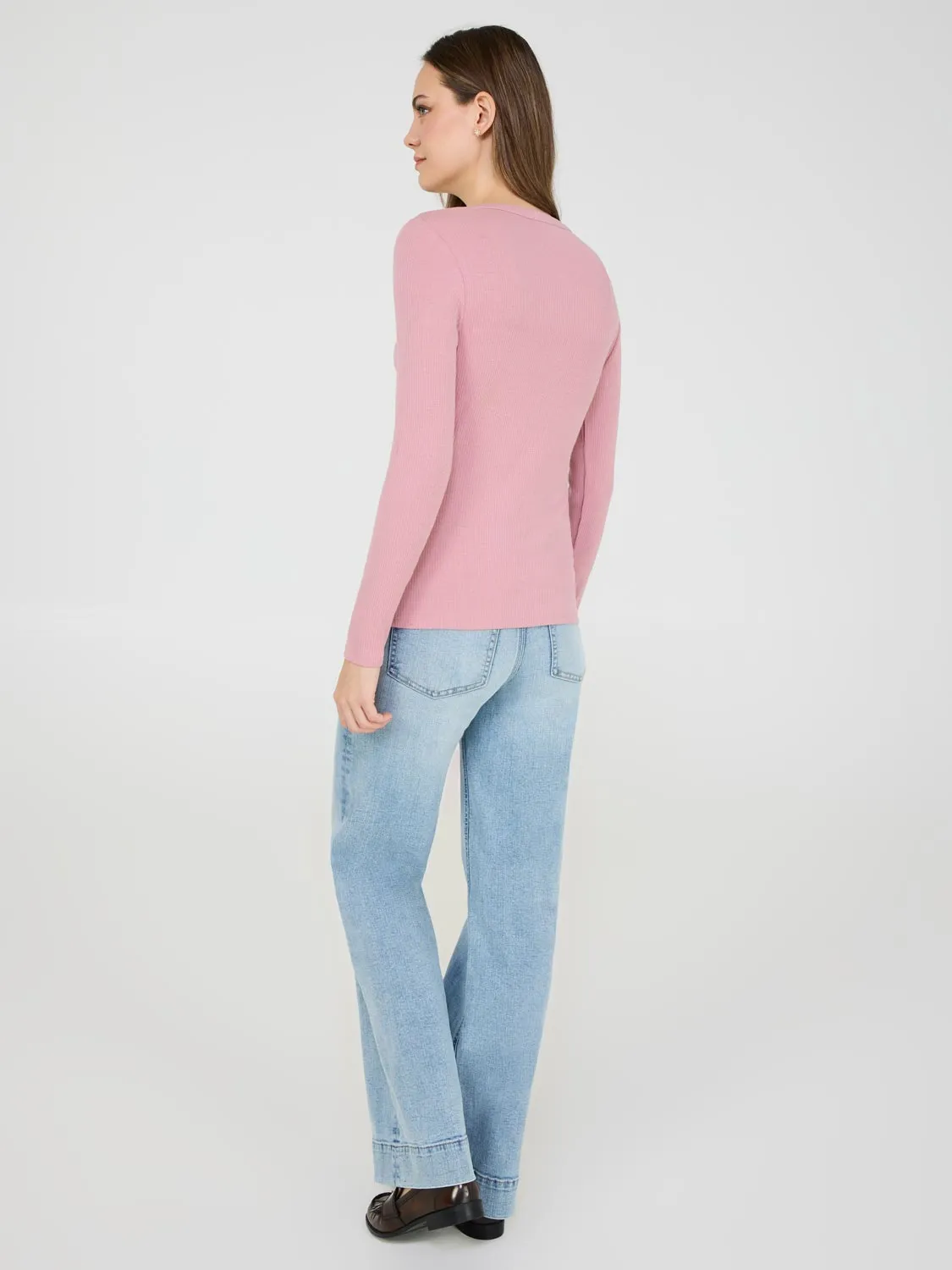 Ribbed Henley Top