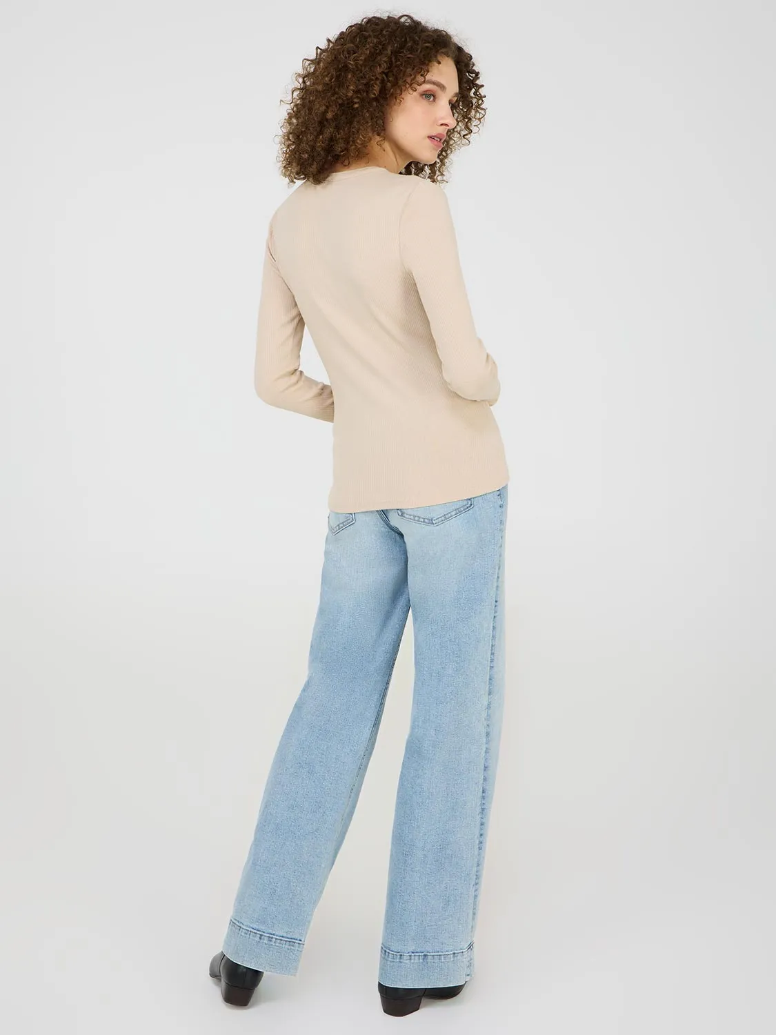 Ribbed Henley Top