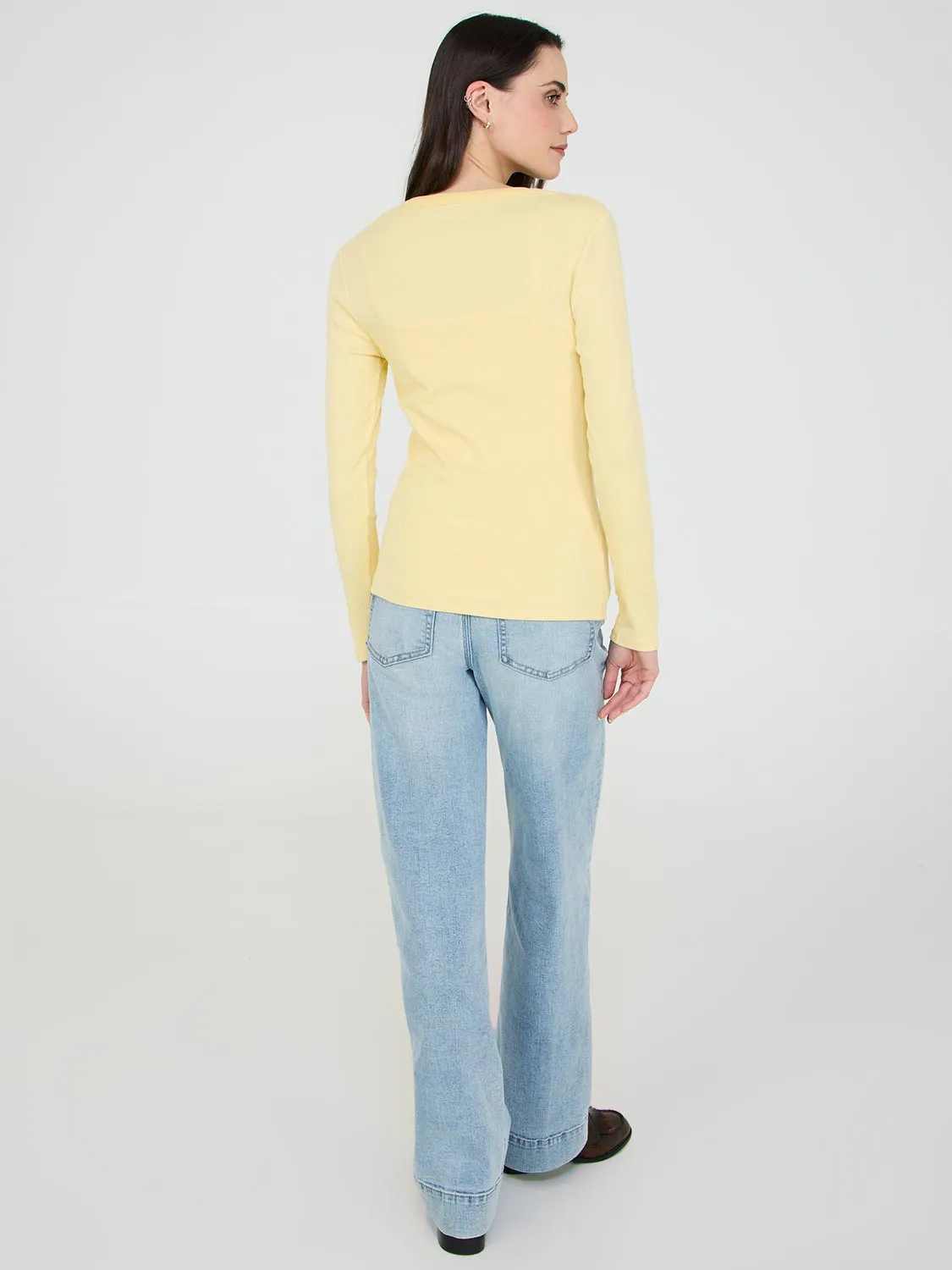 Ribbed Henley Top
