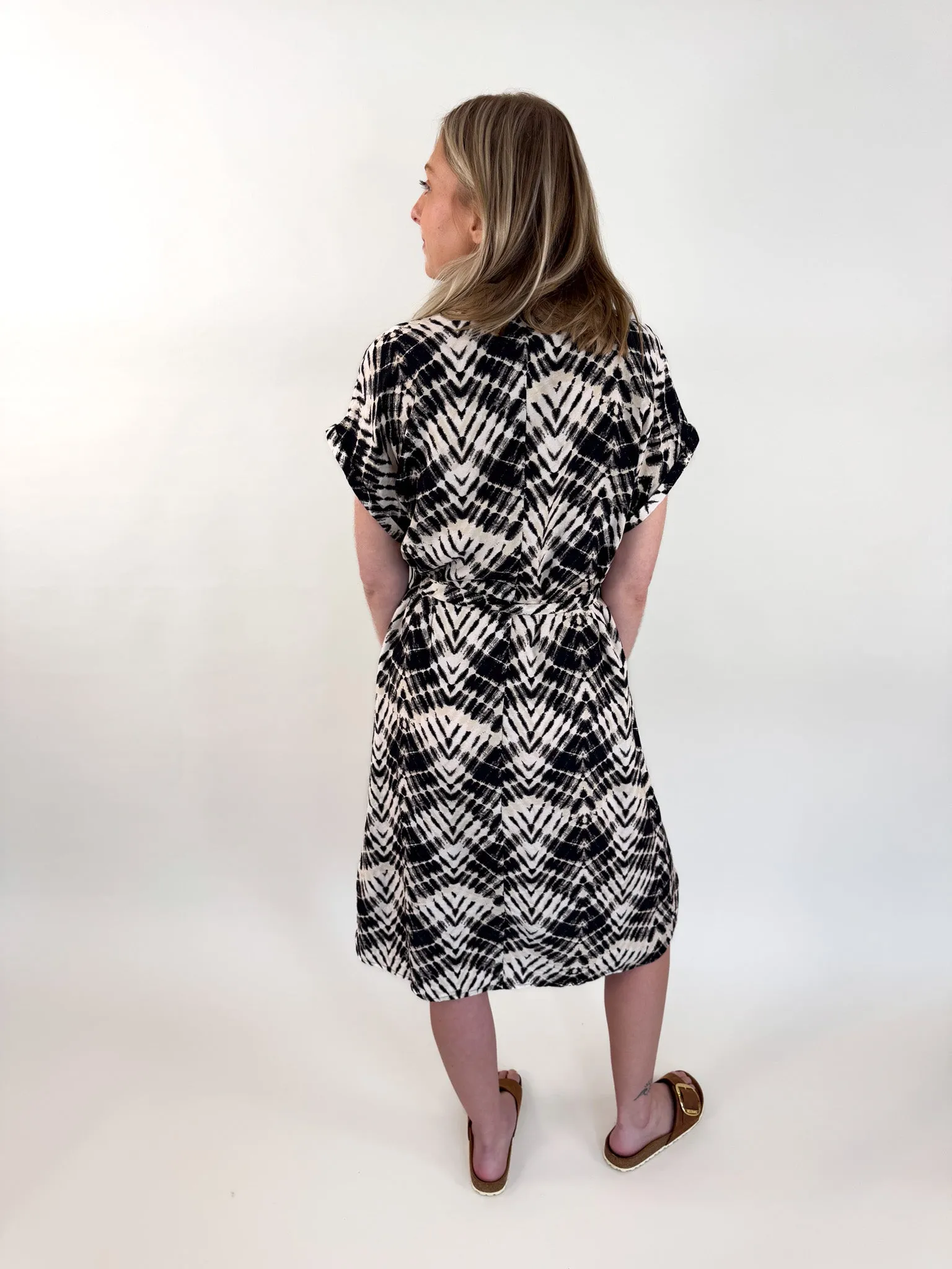 Rissa Button Front Midi Dress