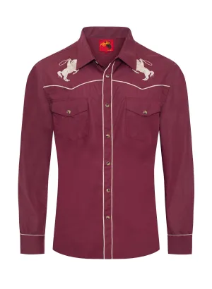 Rodeo Clothing Men's Horse Embroidery Western Shirts-PS560L-505