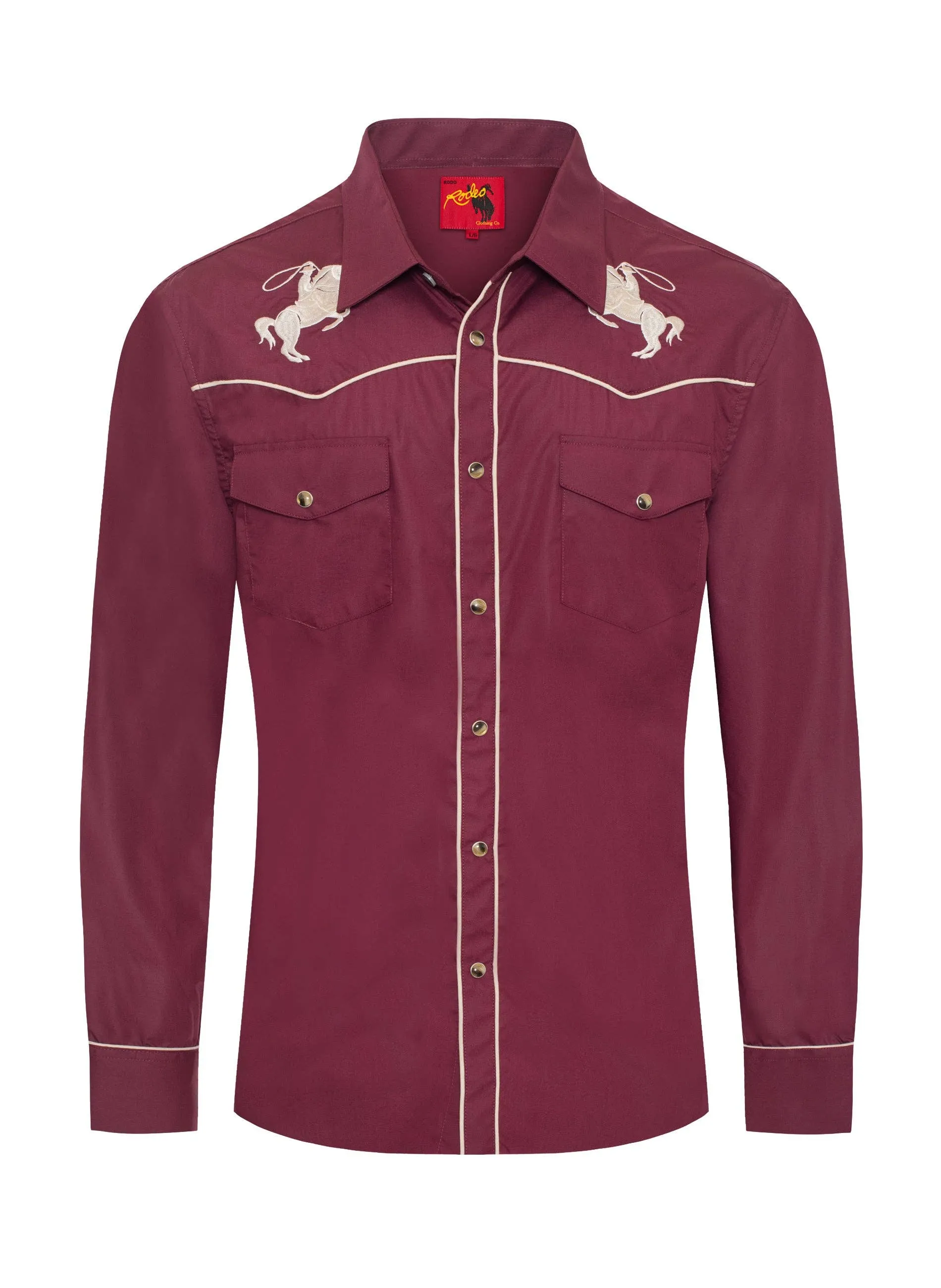 Rodeo Clothing Men's Horse Embroidery Western Shirts-PS560L-505