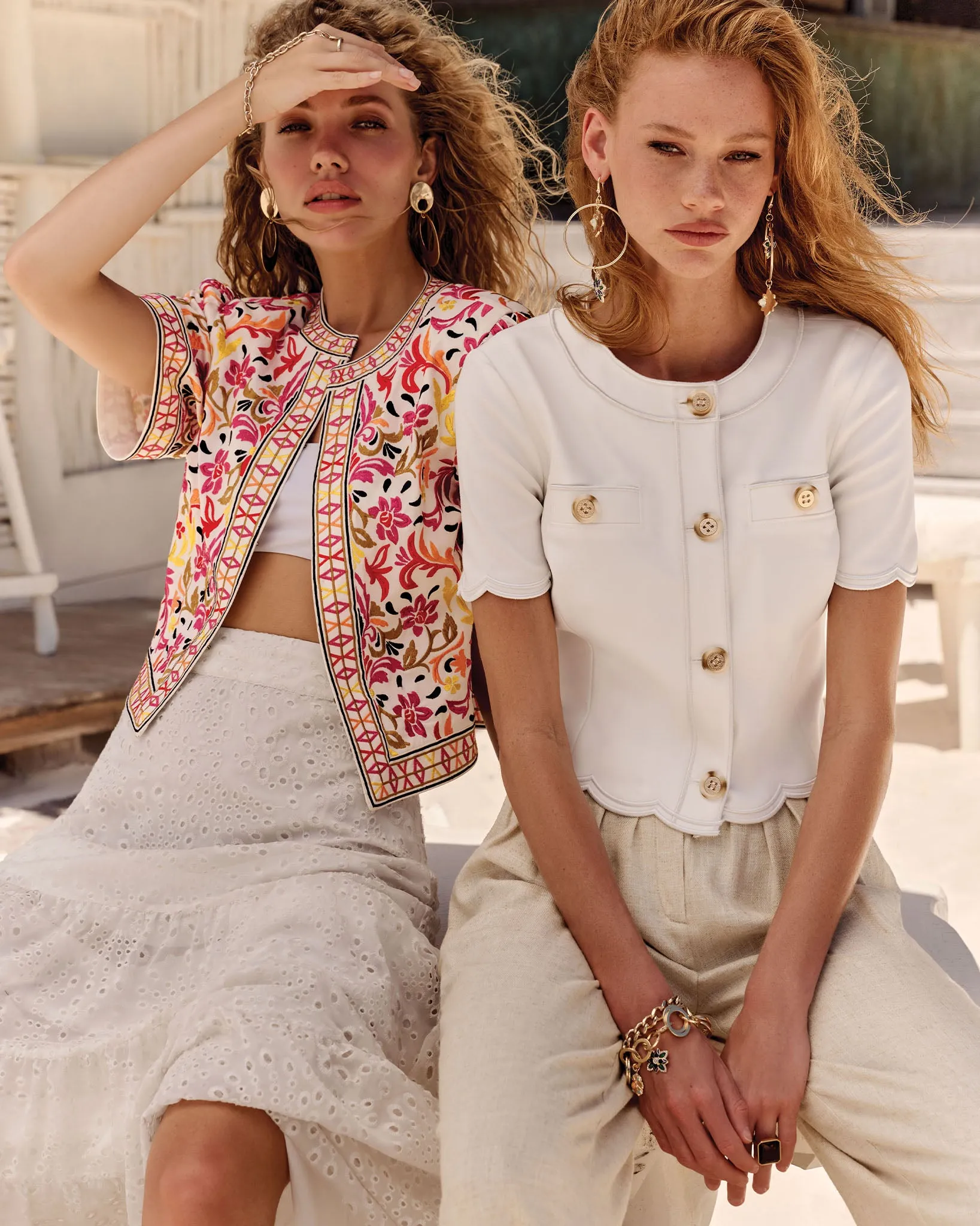 Sandra Stretch Cotton Scalloped Jacket