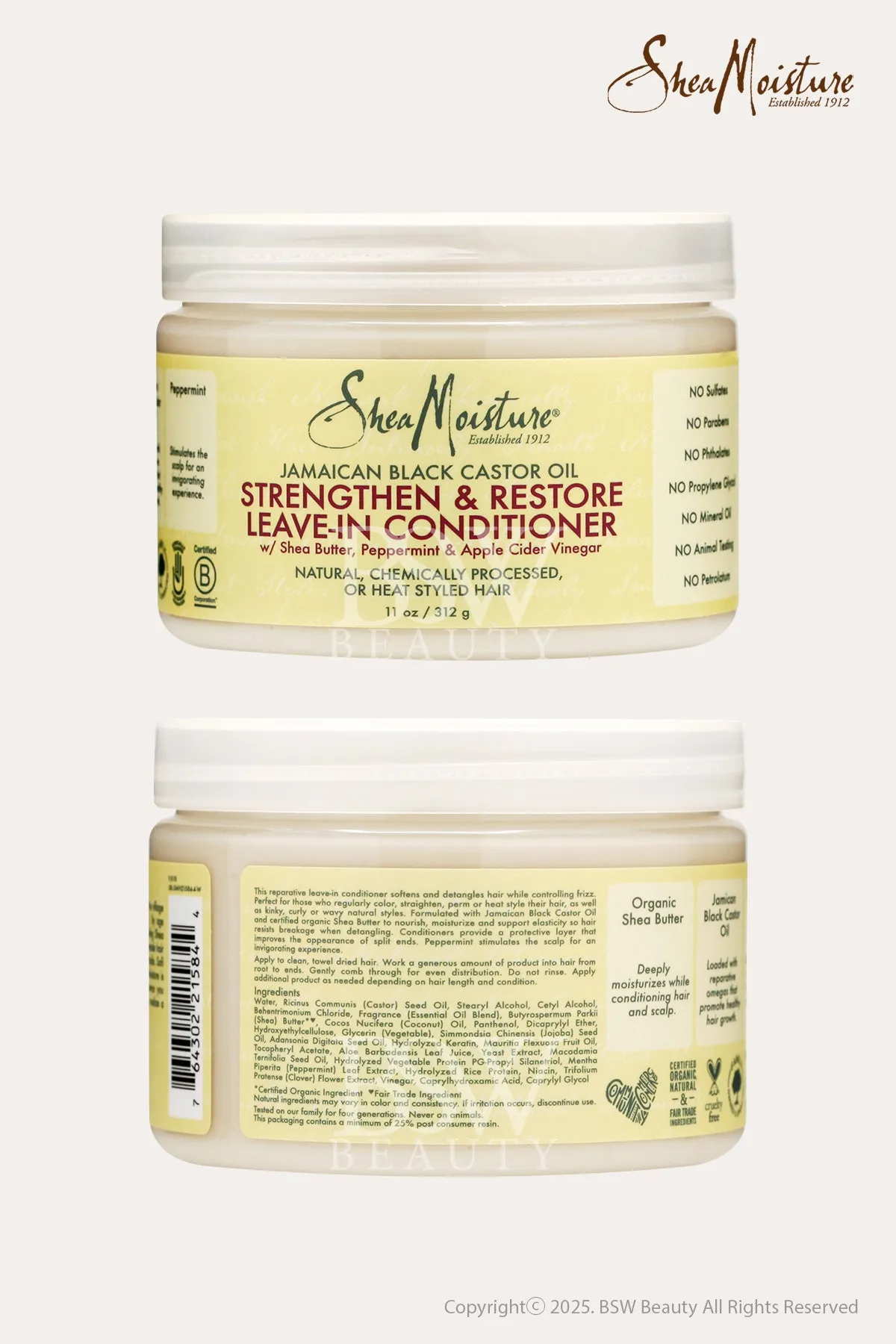SHEA MOISTURE JAMAICAN BLACK CASTOR OIL STRENGTHEN&RESTORE LEAVE-IN CONDITIONER 11oz