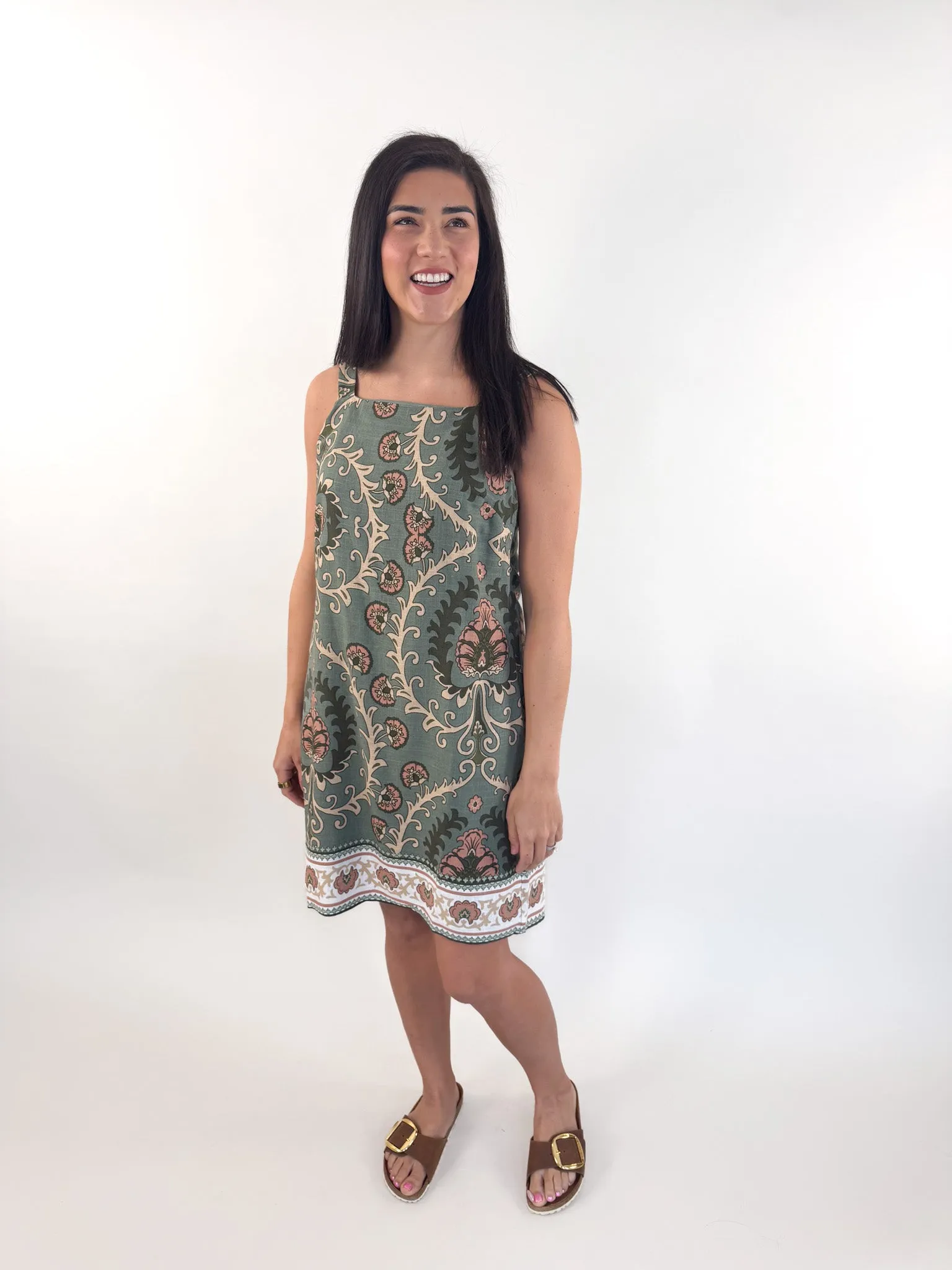 Tapestry Sage Shift Dress